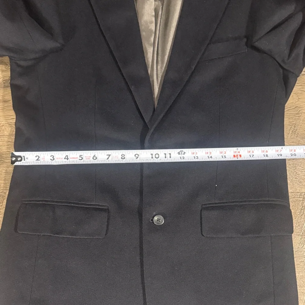 Oscar de la Renta Black Wool Cashmere Blend Blazer Sport Coat 40L